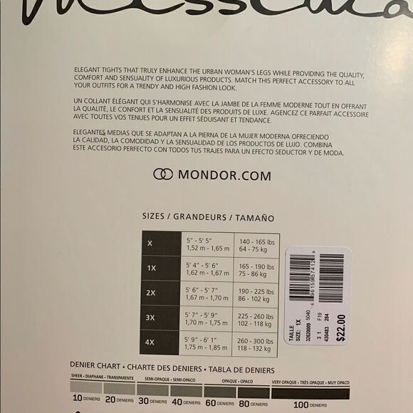 Mondor Missima Tights in Nude 1X - Picture 3 of 4